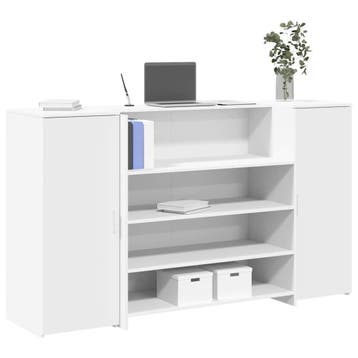 vidaXL Receptiebalie Wit 180x50x103,5 cm Bewerkt Hout, Verzenden, Nieuw