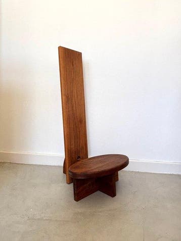 Stoel - Teak - Vintage meditation chair