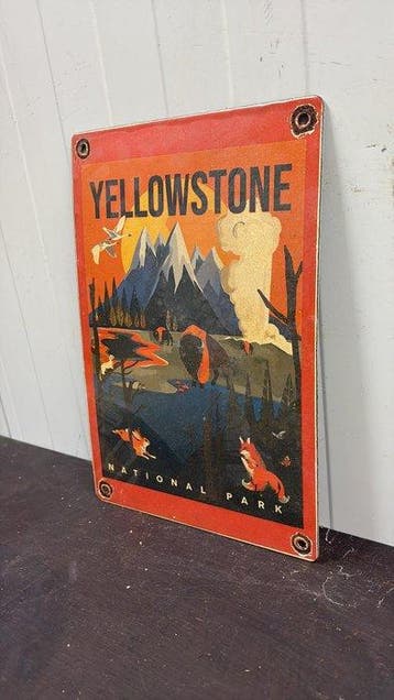 Vintage Yellowstone National Park reclamebord – Americana