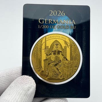 Duitsland. 5 Mark 2026 – Germania – 1/200 oz Gold Coin – Au, Postzegels en Munten, Munten | Europa | Niet-Euromunten