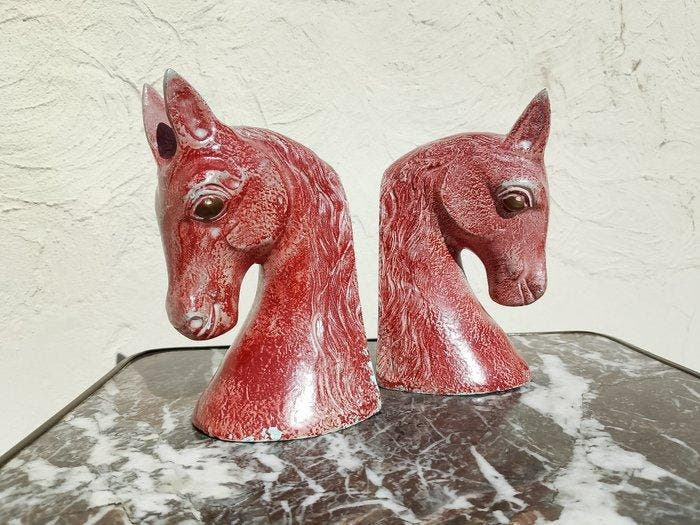 Serre-livres (2) - Statues de chevaux classiques - Bronze, Antiquités & Art, Curiosités & Brocante