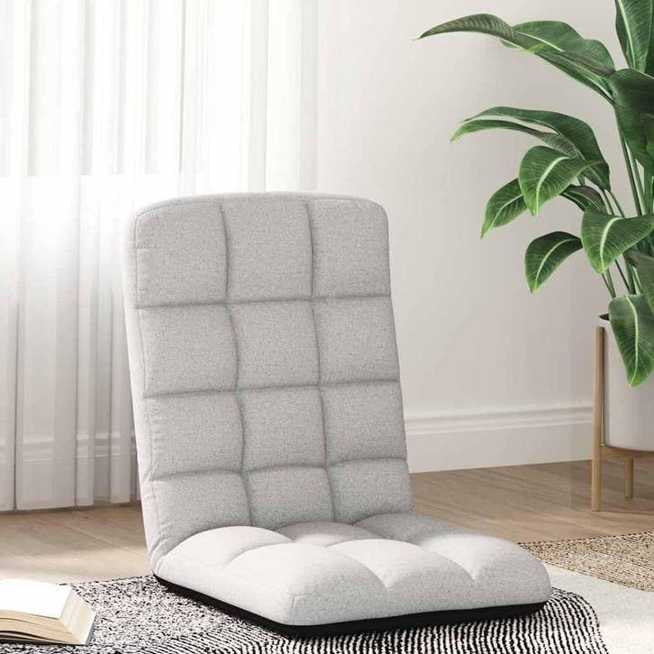 vidaXL Opvouwbare vloerstoel 71x51x62 cm stof wolkengrijs, Huis en Inrichting, Stoelen, Nieuw, Verzenden