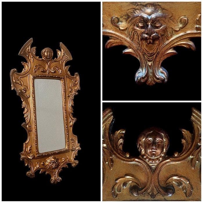 Spiegel - Hout - 1900 Ca, Antiquités & Art, Curiosités & Brocante