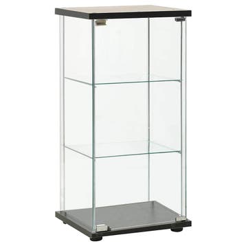 vidaXL Vitrinekast gehard glas zwart, Verzenden