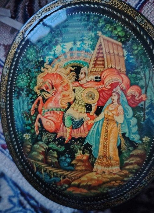 Contes et légendes russes - Laque russe - Sieradendoos (7) -, Antiquités & Art, Curiosités & Brocante