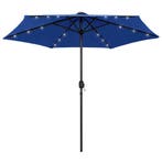 vidaXL Parasol met LED-verlichting en aluminium paal 270 cm, Verzenden, Nieuw