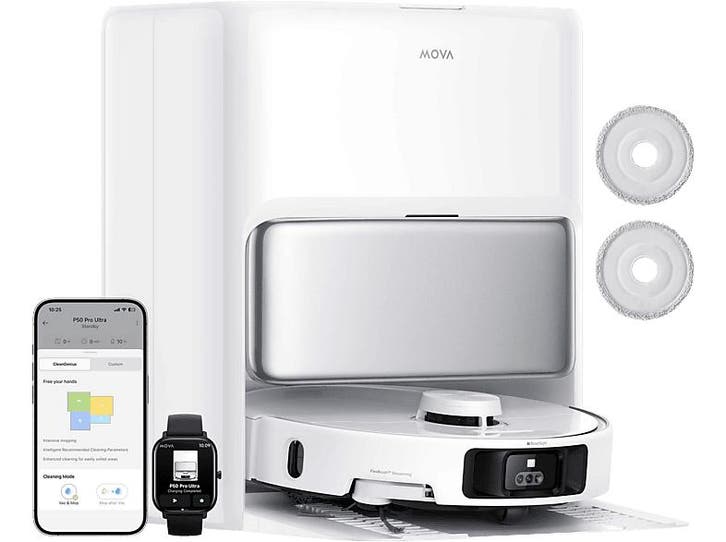 Mova -  Robotstofzuiger P50 Ultra - Wit, Elektronische apparatuur, Stofzuigers, Nieuw, Reservoir, Minder dan 1200 watt, Verzenden