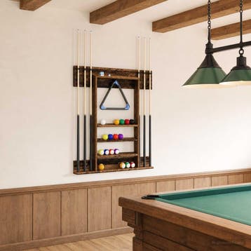 vidaXL Biljartkeu-stand Bewerkt hout 93 x 12 x 103 cm Oud, Verzenden