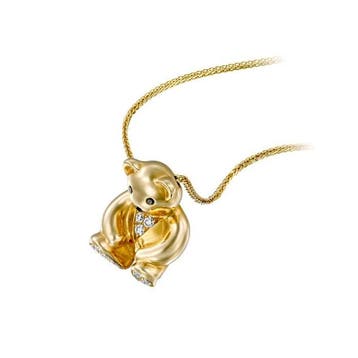 Ketting met hanger - 14 karaat Geel goud - 0.15ct. tw.