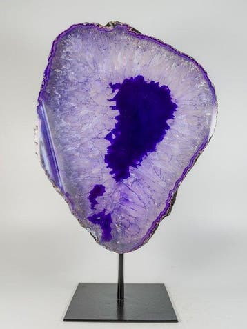 Large Rare purple Agate - rock crystal geode on stand Geode