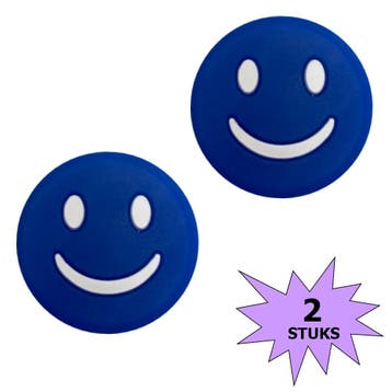 Fako Bijoux - Tennisdemper - Emoji - Smile Blauw - 2 Stuks, Verzenden, Nieuw