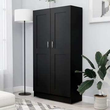 vidaXL Boekenkast 82,5x30,5x150 cm bewerkt hout zwart, Verzenden, Nieuw