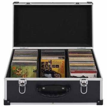 vidaXL Cd-koffer voor 60 cds aluminium ABS zwart, Verzenden