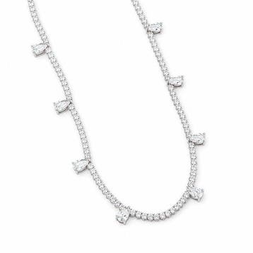 Collier - 14 carats Or blanc - 5.91ct. tw. Diamant