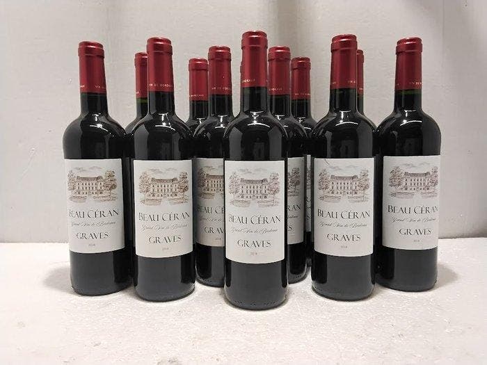 2018 Beau Céran - Graves - 12 Flessen (0.75 liter), Verzamelen, Wijnen