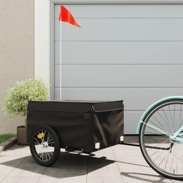 vidaXL Fietstrailer 45 kg ijzer zwart, Verzenden, Nieuw