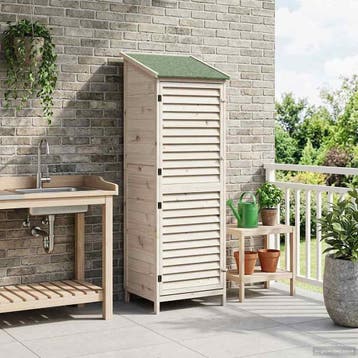 vidaXL Tuin Shed met dak Wit 59 x 56 x 176 cm Massief, Verzenden, Nieuw
