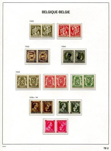 Belgique 1927/1940 - Collection complète de timbres à