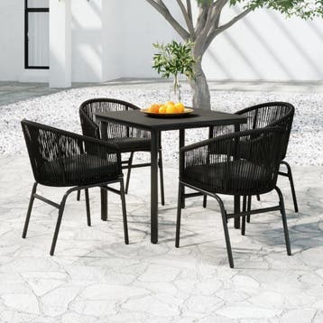 vidaXL 5-delige Tuinset zwart, Verzenden, Tuinset