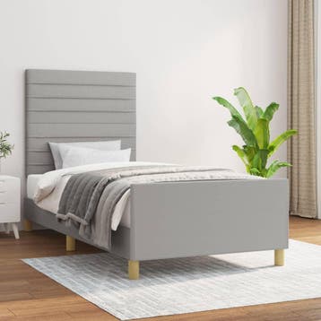 vidaXL Bedframe zonder matras 80x200 cm stof lichtgrijs, Verzenden, Nieuw