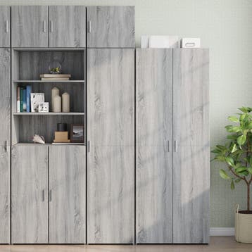 vidaXL Opbergkast smal 45x42,5x225 cm bewerkt hout grijs, Verzenden, Nieuw