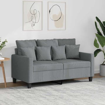 vidaXL Tweezitsbank / zetel 120 cm stof lichtgrijs, Verzenden
