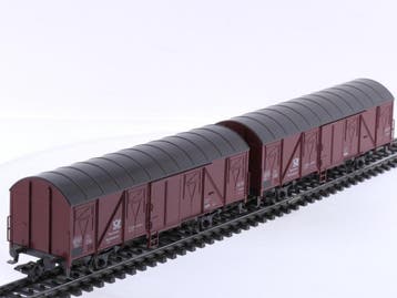 Schaal H0 Märklin 00760-14 en 00760-15 gesloten goederenw.., Wisselstroom, Gebruikt, Overige typen, Ophalen of Verzenden