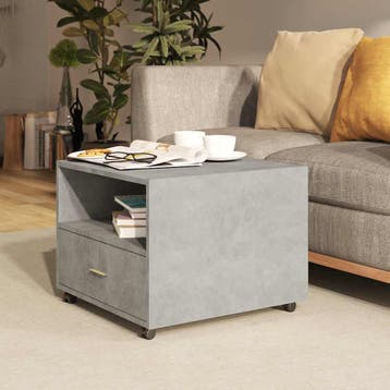 vidaXL Salontafel 55x55x40 cm bewerkt hout betongrijs, Huis en Inrichting, Verzenden, Nieuw