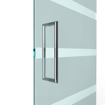 U-greep rond voor glazen deur ø 25mm - L: 525x500mm - chroom, Doe-het-zelf en Bouw, Deuren en Vliegenramen, Verzenden, Nieuw