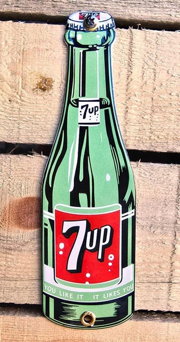7UP fles reclamebord emaille, Verzamelen, Verzenden, Nieuw