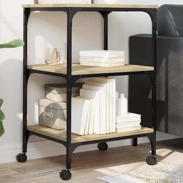 vidaXL Printerkastje 3-laags 50x41x75 cm bewerkt hout sonoma, Verzenden