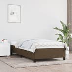 vidaXL Bedframe zonder matras 80x200 cm stof donkerbruin, Verzenden, Nieuw