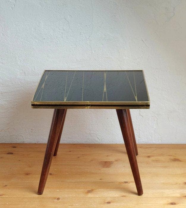 Table dappoint - Bois, Verre - Table pour plantes -, Antiek en Kunst, Kunst | Designobjecten