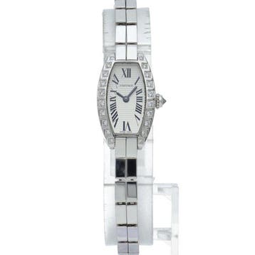 Cartier - Mini Lanieres Tonneau with Diamond Bezel -