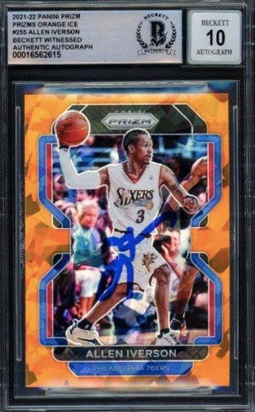 2002 Panini Prizm Allen Iverson #255 - Gesigneerde kaart -, Nieuw