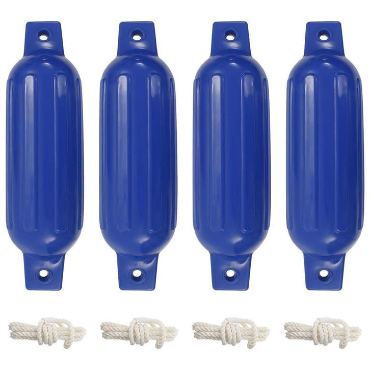 vidaXL Bootstootkussens 4 st Ø 11x40 cm PVC blauw, Watersport en Boten, Bootonderdelen, Nieuw, Verzenden