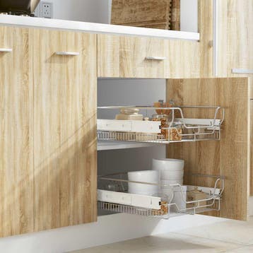 vidaXL Draadmanden uittrekbaar 2 st 500 mm zilverkleurig, Huis en Inrichting, Verzenden, Nieuw