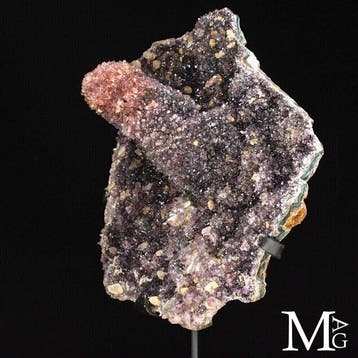 Specimen de collection - dalle drusée avec gemination rare -