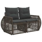 vidaXL Tuin Sofa 2-Aantal zitplaatsen Grijs poly rattan, Verzenden