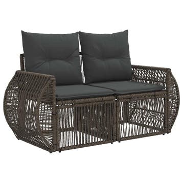 vidaXL Tuin Sofa 2-Aantal zitplaatsen Grijs poly rattan, Verzenden, Nieuw