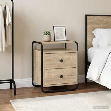 vidaXL Nachtkastje Sonoma Eiken Bewerkt hout, Verzenden, Nieuw
