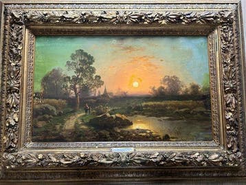 F. Pisco (XIX) - Romantisch landschap, Antiek en Kunst