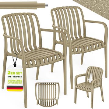 Tuinstoelen - Weerbestendig - Met armleuning - Set van 2 - T, Verzenden