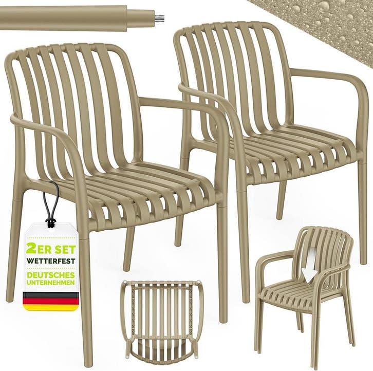 Tuinstoelen - Weerbestendig - Met armleuning - Set van 2 - T, Jardin & Terrasse, Chaises de jardin, Envoi