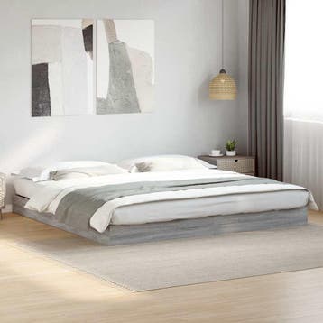 vidaXL Bedframe zonder matras 180x200 cm spaanplaat grijs, Verzenden, Nieuw