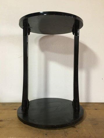 Japanese Wooden Black Lacquer Tea Ceremony Shelf (Maru-Tana)