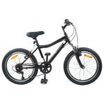 vidaXL Kinderfiets 24 Inch 6-Speed voor 8-12 jaar oud Zwart, Verzenden