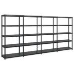 vidaXL Opbergrek 5-laags 366x45,7x185 cm kunststof zwart, Huis en Inrichting, Verzenden, Nieuw