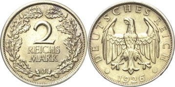 2 Reichsmark 1926 (MuntenenBankbiljetten-Duitslandvanaf1871), Verzenden