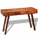 vidaXL Wandtafel met 3 lades 76 cm massief acaciahout, Verzenden, Nieuw